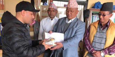 गोरखामा कांग्रेस पार्टी कार्यालय निर्माणका लागी अमेरीकाबाट सहयोग