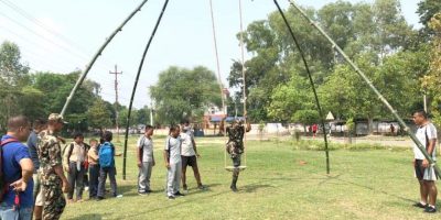 रामलिला मैदानमा सेनाले बनायो पिङ रामलिला मैदानमा सेनाले बनायो पिङ