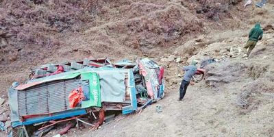 जुम्लामा बस दुर्घटना हुँदा दुई जनाको मृत्यु