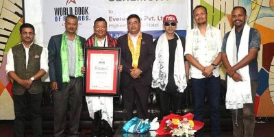विश्वको सबैभन्दा अग्लो स्थानमा रहेको होटलको कीर्तिमान ‘एभरेष्ट इन’लाई