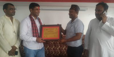 मन्त्री राईलाई नेपालगन्जले गर्यो सम्मान